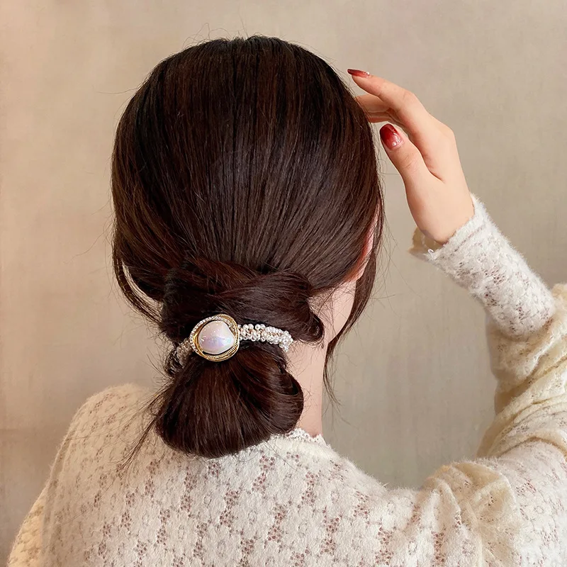 Корейската версия на барока нередовните перлената въже за коса, завязанной в опашката кожена лента, елегантни дамски модни аксесоари за коса . ' - ' . 1