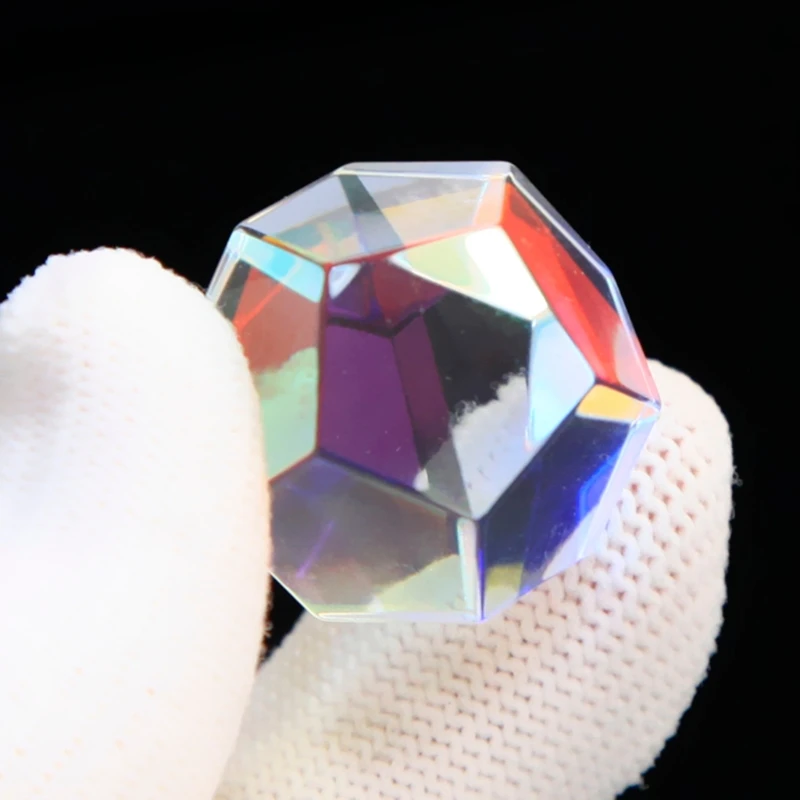 Кристал стъкло-24 мм, Дъгова оптична стъклена призма, Многостранен ярка светлина, комбинация от спектъра преломленного светлина Експеримент Совалка . ' - ' . 2
