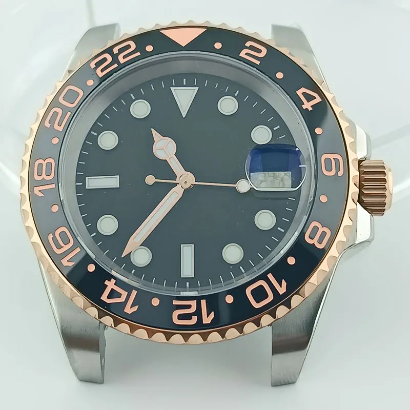 40 мм сребристо-розов часовник корпус от неръждаема стомана, сапфирен кристал, прозрачен задната част на кутията, може да се създаде циферблат с логото на марката, да отговарят на механизъм за NH36 . ' - ' . 4