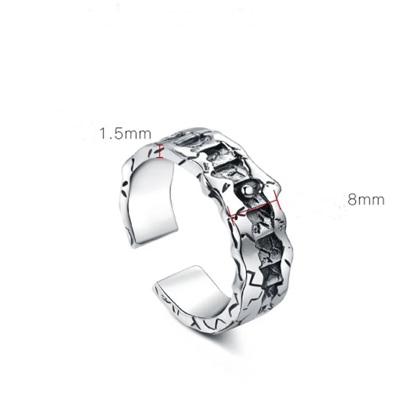 Ново Записване, Сребърен пръстен S925 За мъже, бижута, Ретро Персонализирани дизайн с резба резба, Така Стилен пръстен, мъжки аксесоари . ' - ' . 2