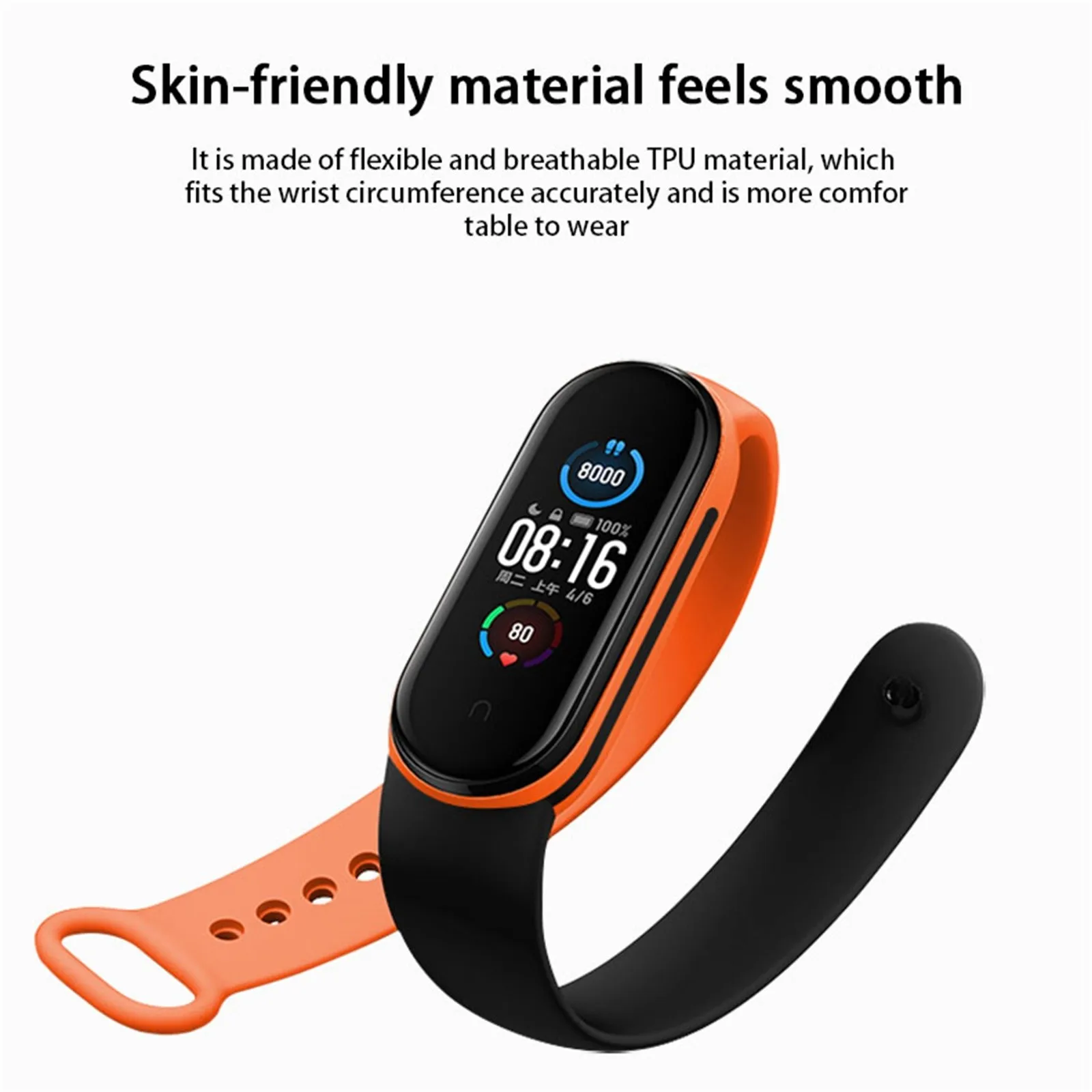За Xiaomi Mi Band 6 Каишка, подходящ Цвят Силиконов колан, Взаимозаменяеми каишка за часовник, гривна Pulseira Smart Sports, Китката за фитнес . ' - ' . 0