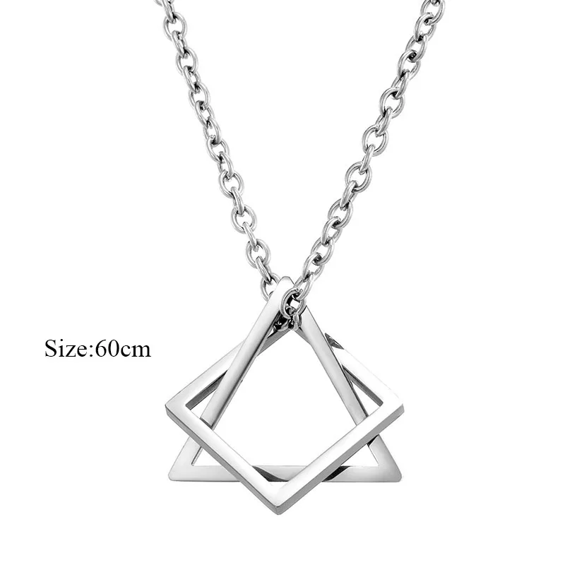 Геометричен Квадратен Триъгълни мъжки медальон за мъже от с сплав, съвременно, модерно улично колие с геометрична полагане . ' - ' . 5