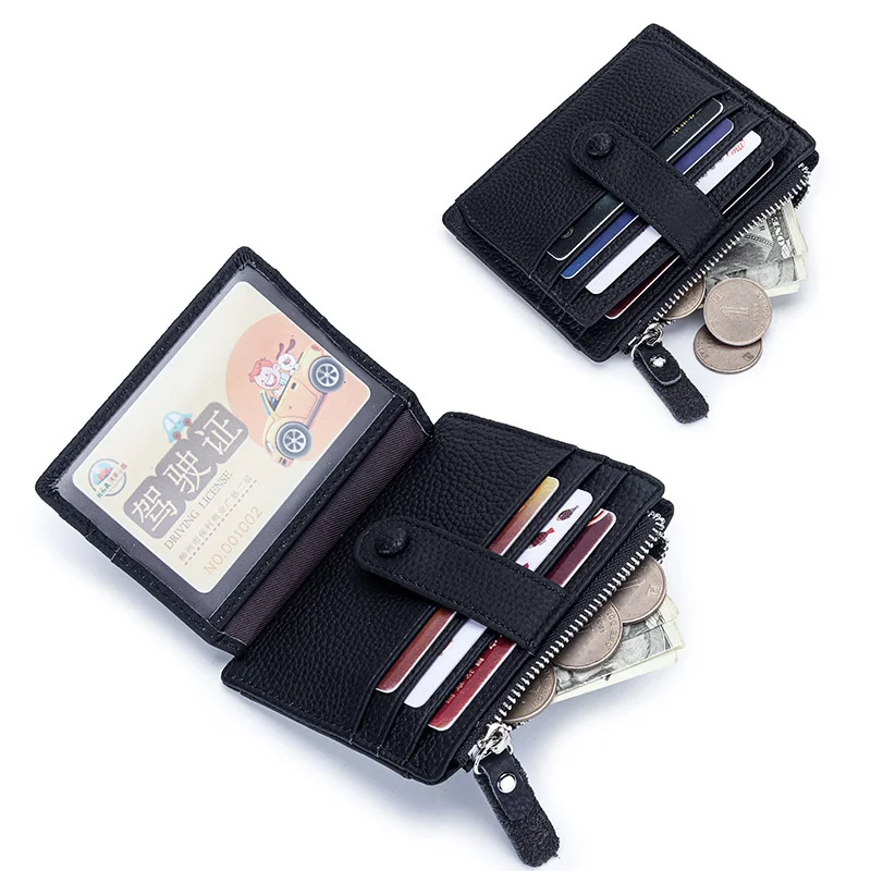 Жена Кратък портфейл, Дамска чанта за карти, Дамски портфейл с цип с нулев размер 2023, Нов подарък пакет от телешка кожа на високо ниво, чанта за самоличност с няколко карти . ' - ' . 0