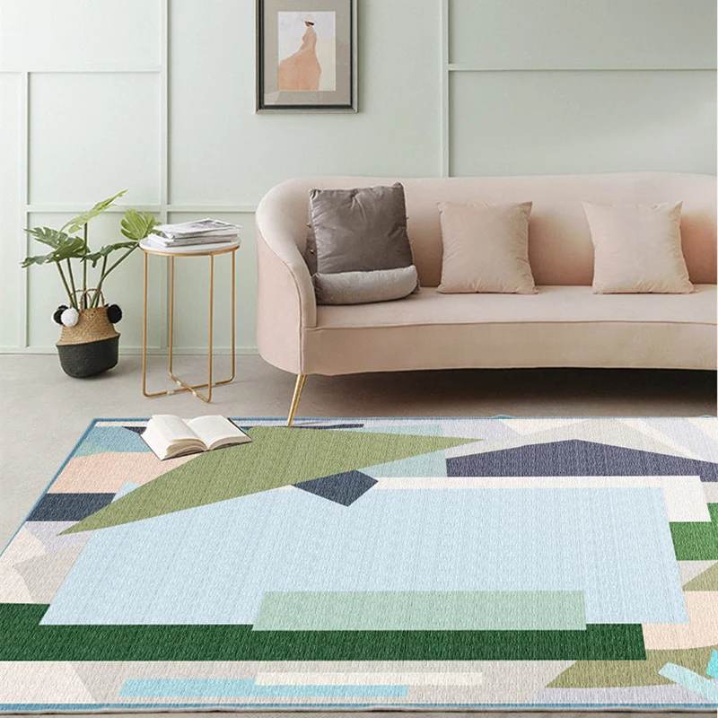 Декоративни килими в скандинавски стил в дневната, Модерен минималистичен малка странична масичка в спалнята, нескользящий килим на голям площад, меки подложки за домашен кабинет . ' - ' . 0