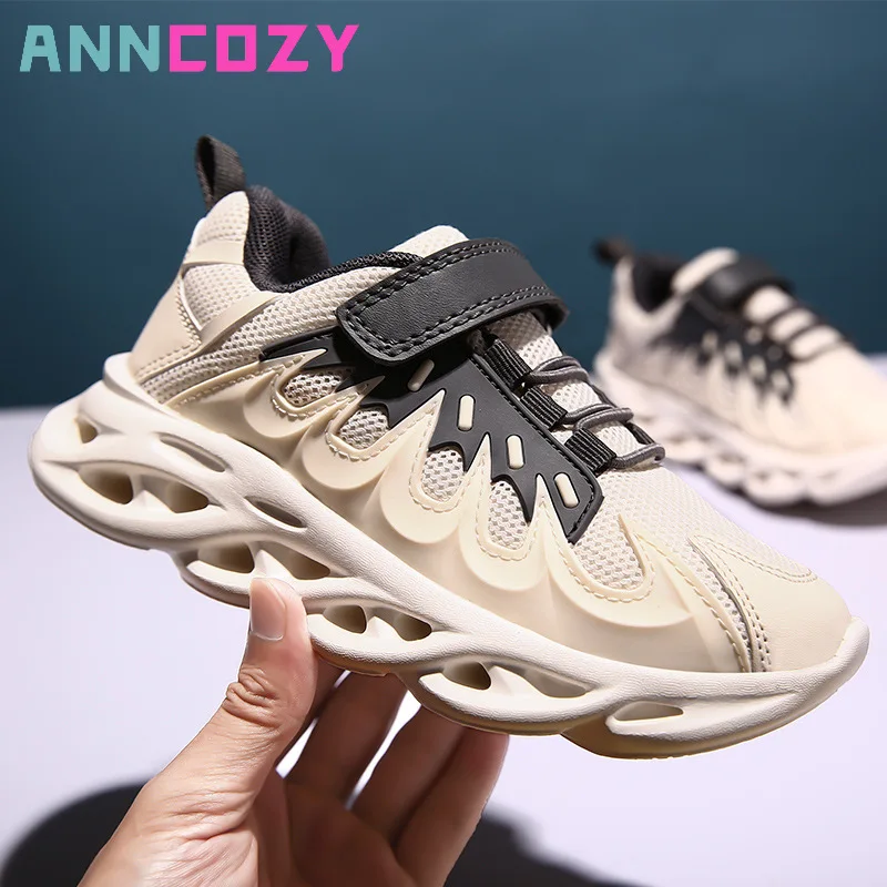 Детска Ежедневни спортни обувки за момчета 2023, през Пролетта Нов стил на Корейското издание, Гъвкави обувки за почивка с мека подметка и вентилационна мрежа за момичета . ' - ' . 1