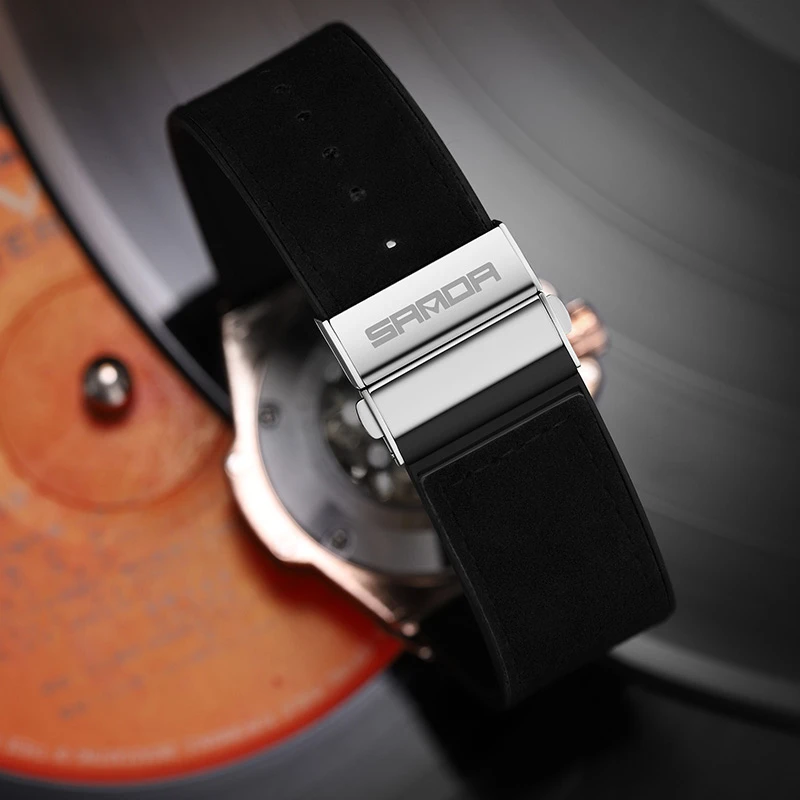 Модерен Нов Мъжки ръчен часовник с геометричен циферблат, инкрустиран с диаманти, Светещи Водоустойчив Бизнес Мъжки ръчен часовник с автоматикой 7034 . ' - ' . 4