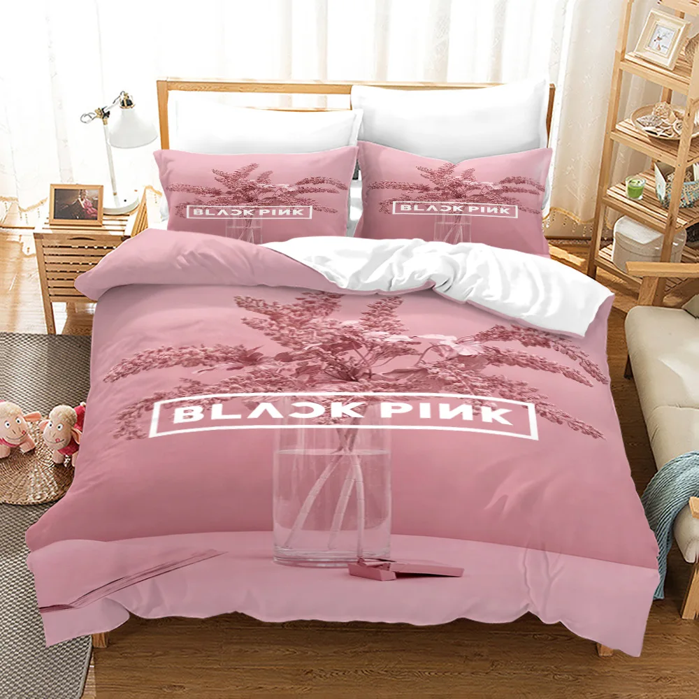 Комплект Спално бельо Princess Pink Single Twin, Пълен Комплект Спално бельо Queen King Size за корейски момиче, Комплекти спално бельо за детска Спални, 3D Аниме 014 . ' - ' . 4