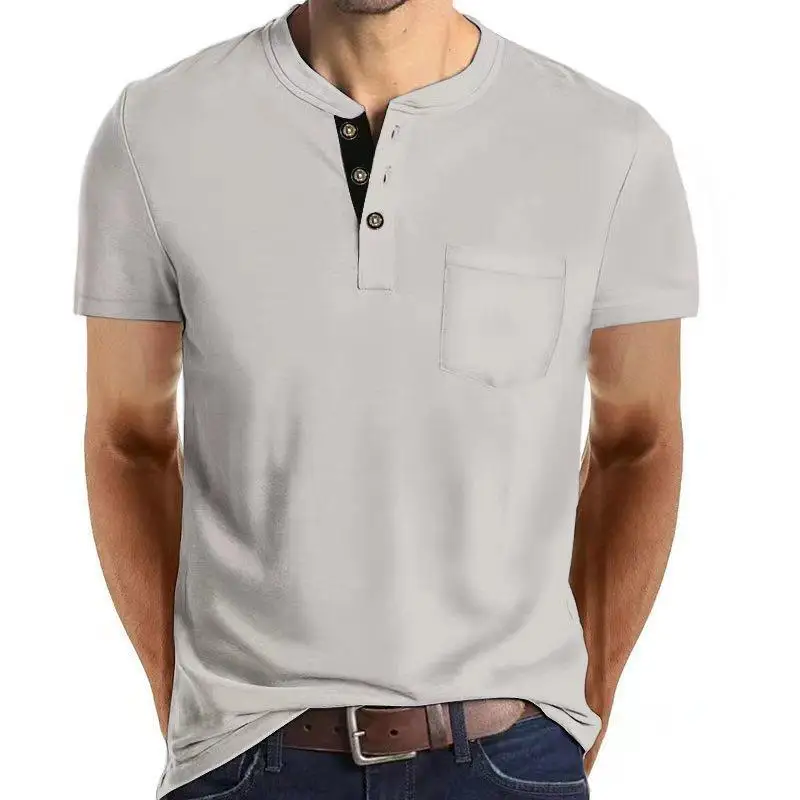 Лято 2023, Нова мъжка риза поло с къс ръкав и джоб копчета, Риза с къси ръкави за мъже . ' - ' . 2