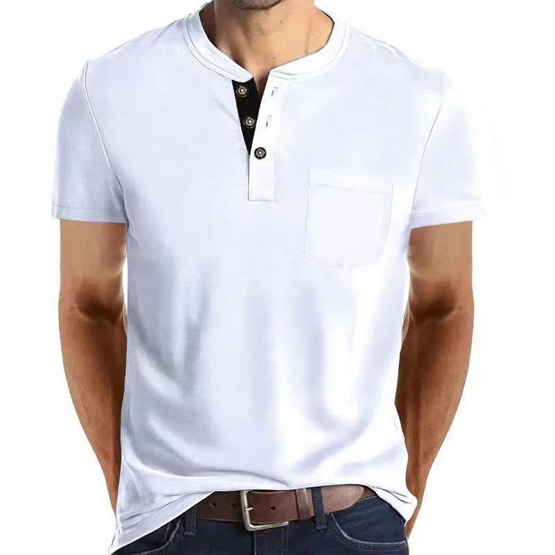 Лято 2023, Нова мъжка риза поло с къс ръкав и джоб копчета, Риза с къси ръкави за мъже . ' - ' . 3