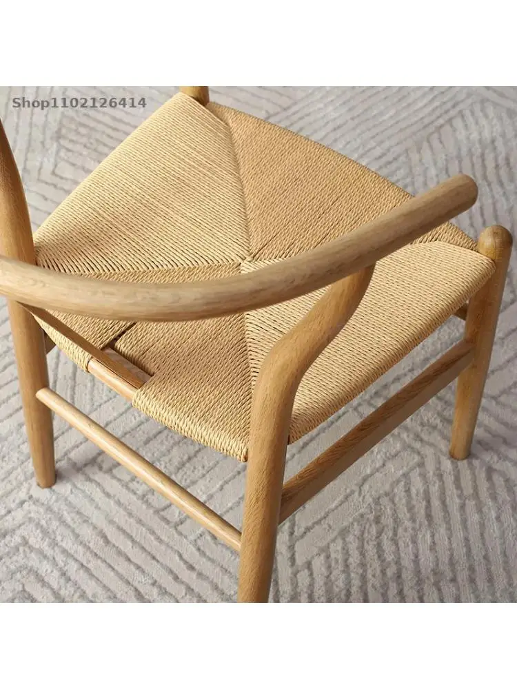 Скандинавско масивна дървесина маса за хранене, стол J39 стол бял дъб стол y японски стил от ракита въже проучване на списание стол от ратан стол дизайнер . ' - ' . 2