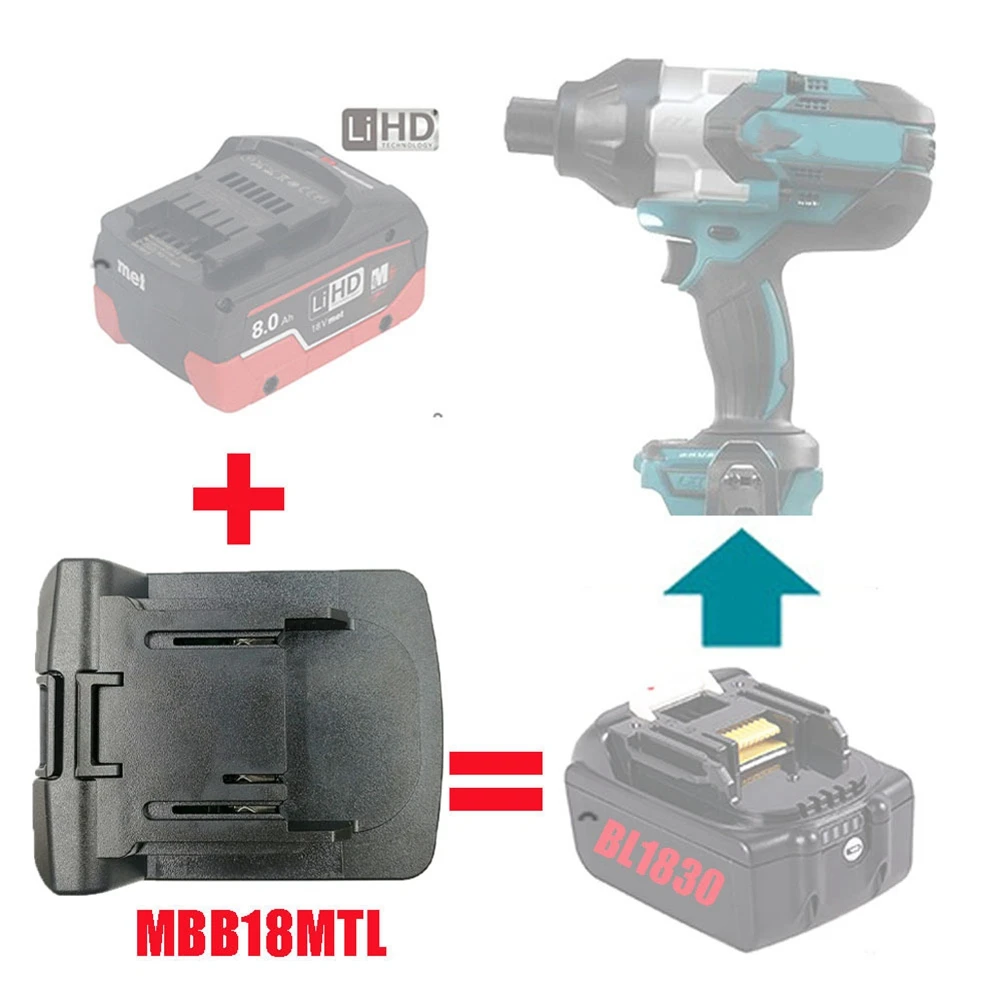 MBB18MTL Адаптер-конвертор се Използва Metabo 18V Li-Ion Battery Converter вкл. за литиева машина Makita LXT Замени BL1830 BL1815 . ' - ' . 0