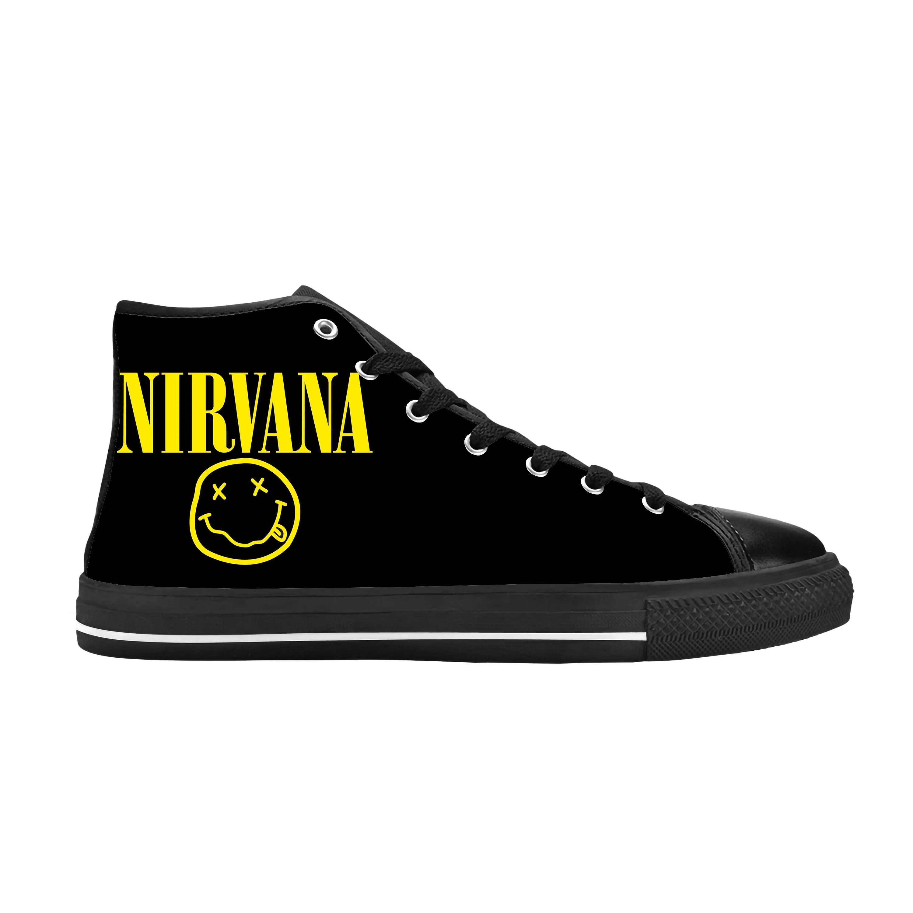 Nirvanas Хеви метъл Рок-група, певец, Забавна Ежедневна матерчатая обувки с висок берцем, Удобни дишащи мъжки И дамски Маратонки с 3D принтом . ' - ' . 2