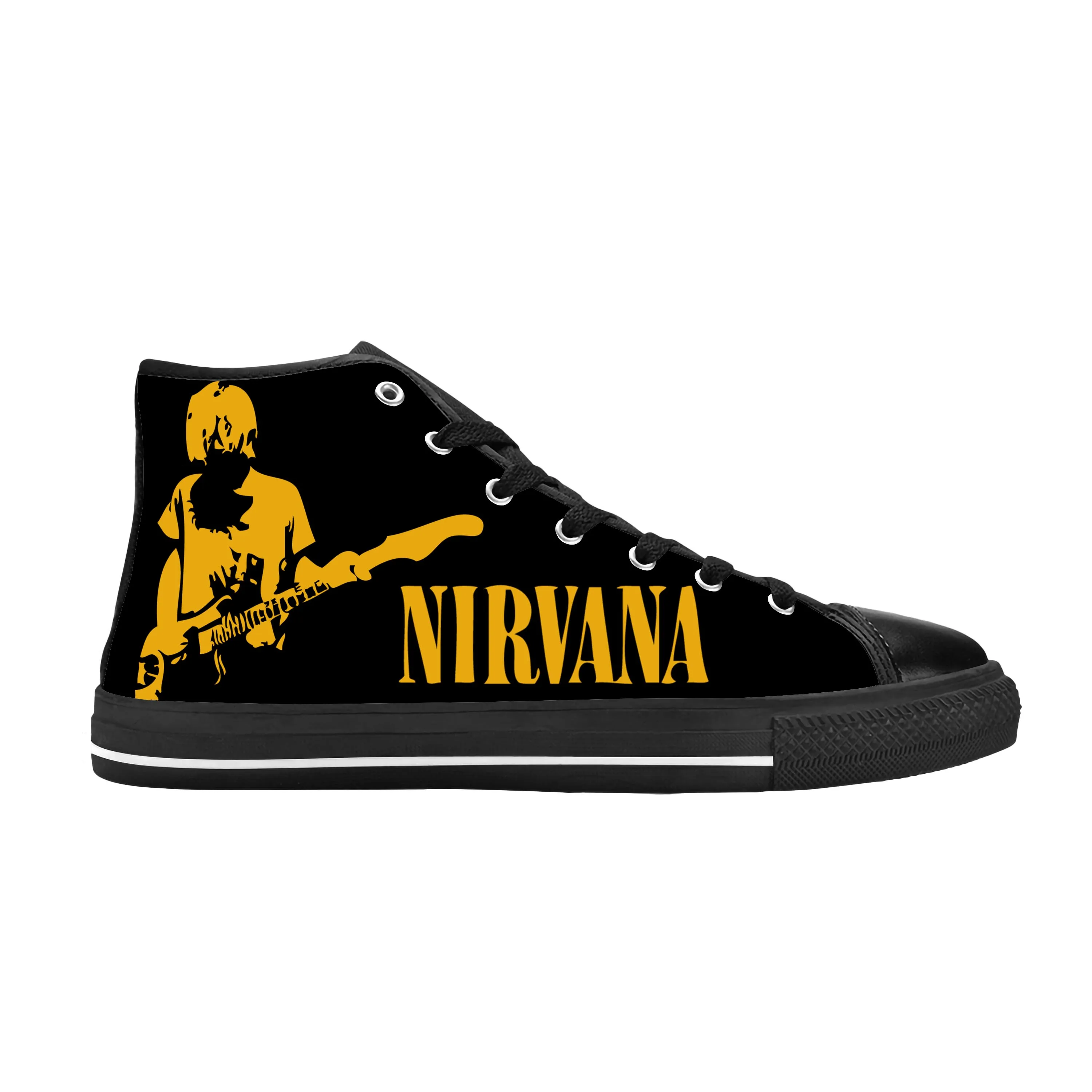 Nirvanas Хеви метъл Рок-група, певец, Забавна Ежедневна матерчатая обувки с висок берцем, Удобни дишащи мъжки И дамски Маратонки с 3D принтом . ' - ' . 4