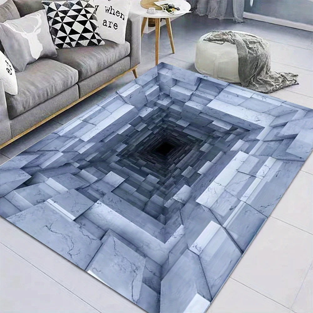 3D Килим с оптична илюзия за декор за хола Диван Маса Подложки на голям площад, Кухня, Антре и Балкон Подложка за пода Подложка за спални . ' - ' . 0