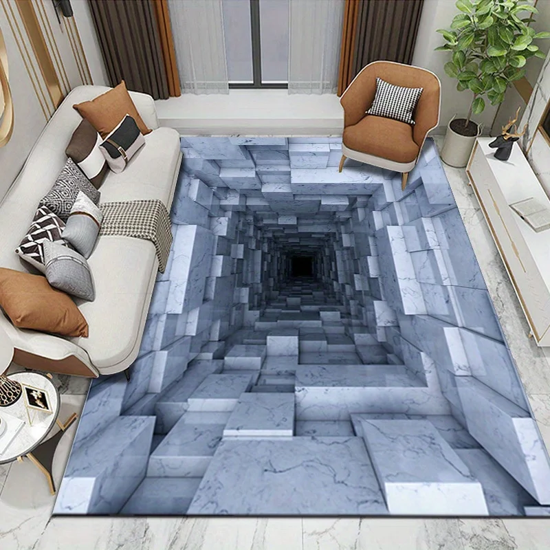 3D Килим с оптична илюзия за декор за хола Диван Маса Подложки на голям площад, Кухня, Антре и Балкон Подложка за пода Подложка за спални . ' - ' . 1