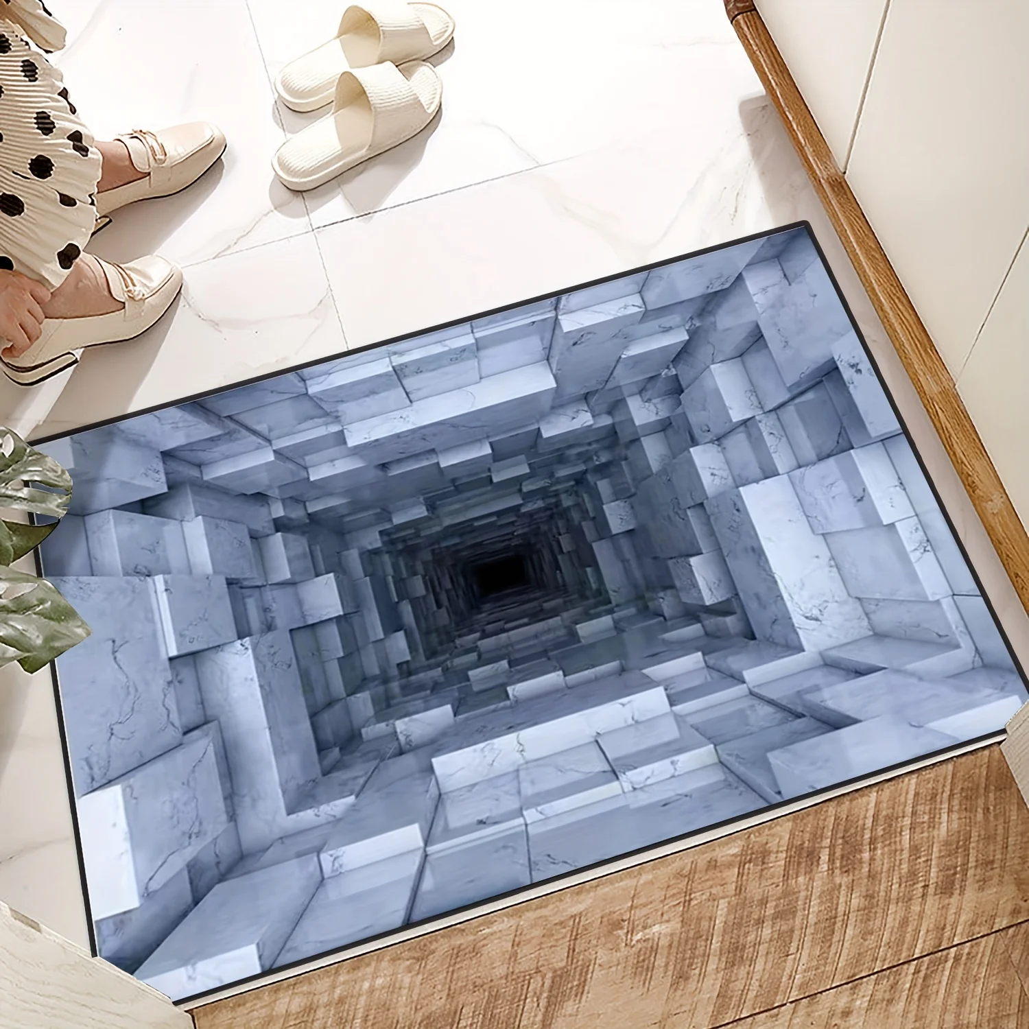 3D Килим с оптична илюзия за декор за хола Диван Маса Подложки на голям площад, Кухня, Антре и Балкон Подложка за пода Подложка за спални . ' - ' . 2