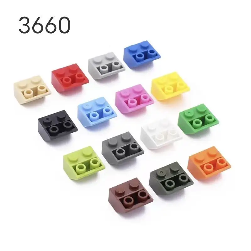 Блокове САМ съвместими с LEGO 3660 small particle 2X2 обърнати наклонени тухли 45 градуса . ' - ' . 4