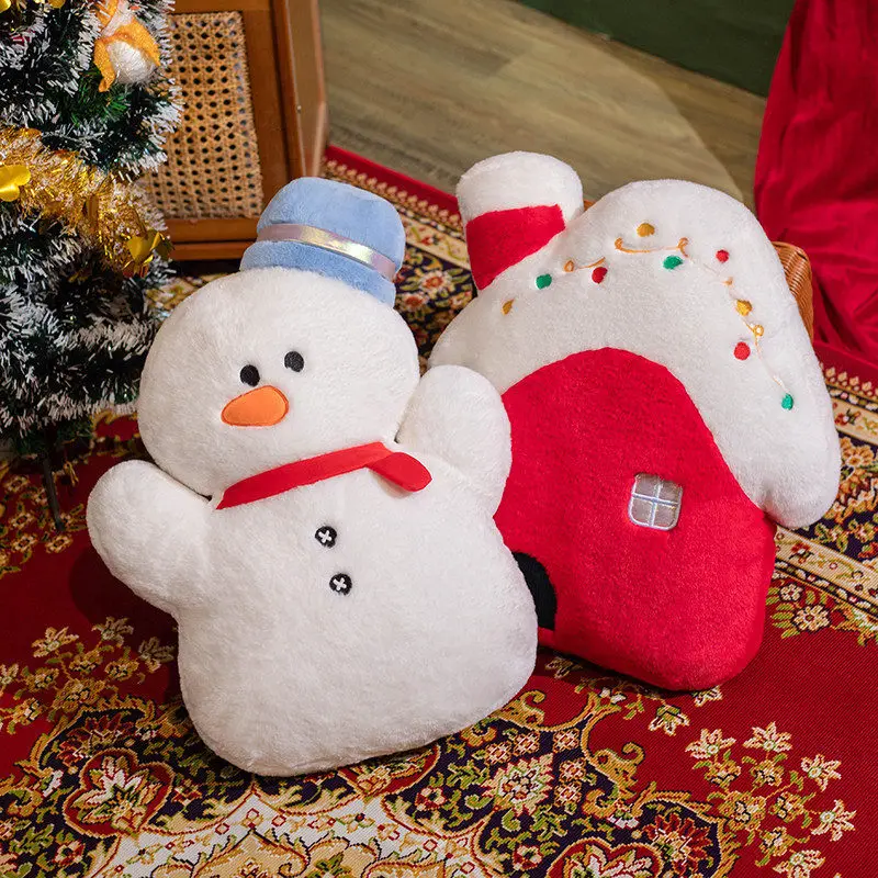 45 см Коледен Снежен човек Лосове Плюшен Кукла Къща на дърво Възглавница с плюшено пълнител Коледна мека мебел възглавница за Декорация на детски Играчки, Подаръци за деца . ' - ' . 2