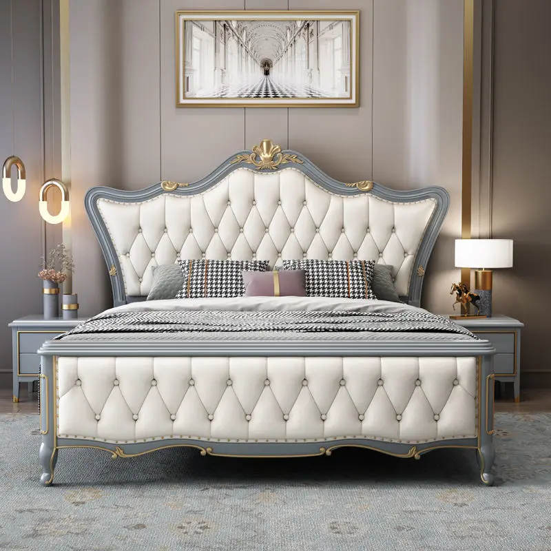 Уникална Луксозна Модерна Легло За Съхранение Master Queen King Bed От Бяла Естествена Кожа Letto Matrimoniale Multifunzione Мебели За Дома . ' - ' . 0
