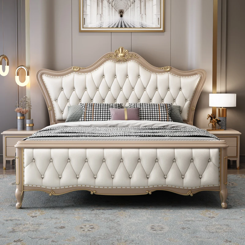Уникална Луксозна Модерна Легло За Съхранение Master Queen King Bed От Бяла Естествена Кожа Letto Matrimoniale Multifunzione Мебели За Дома . ' - ' . 2