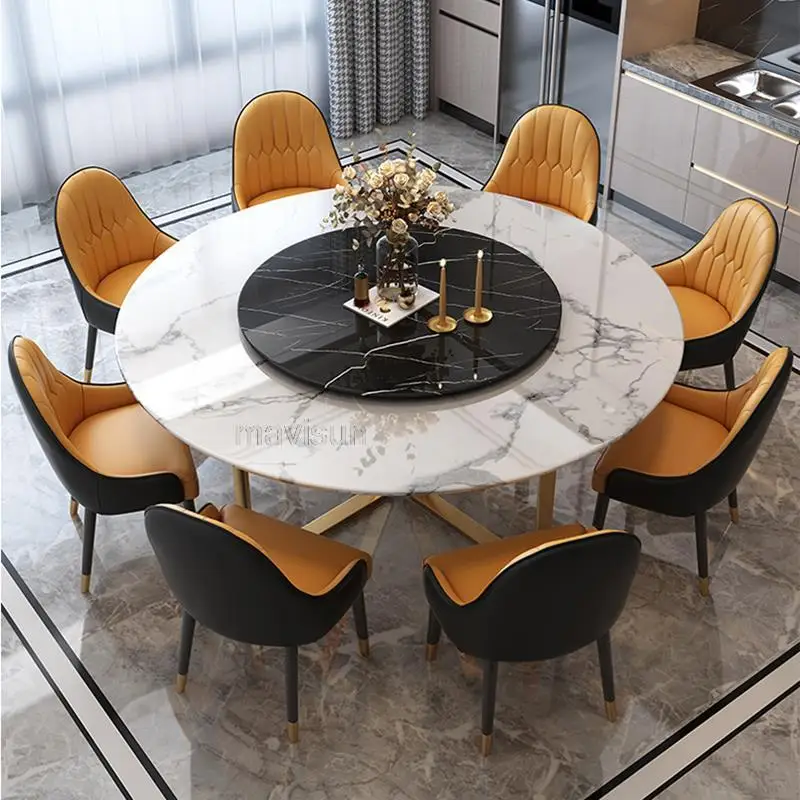 През цялата Луксозна маса за Хранене в малък апартамент в италиански стил, с модерна метална блестящата повърхност, Меса, Мебели за зала . ' - ' . 2