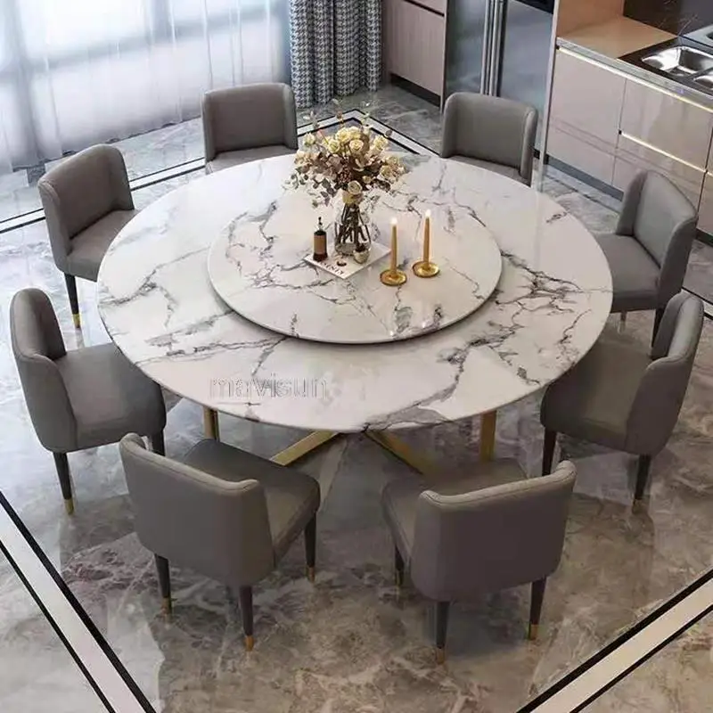 През цялата Луксозна маса за Хранене в малък апартамент в италиански стил, с модерна метална блестящата повърхност, Меса, Мебели за зала . ' - ' . 3