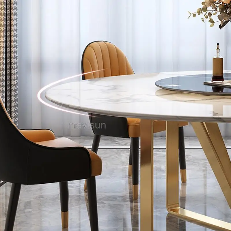 През цялата Луксозна маса за Хранене в малък апартамент в италиански стил, с модерна метална блестящата повърхност, Меса, Мебели за зала . ' - ' . 5