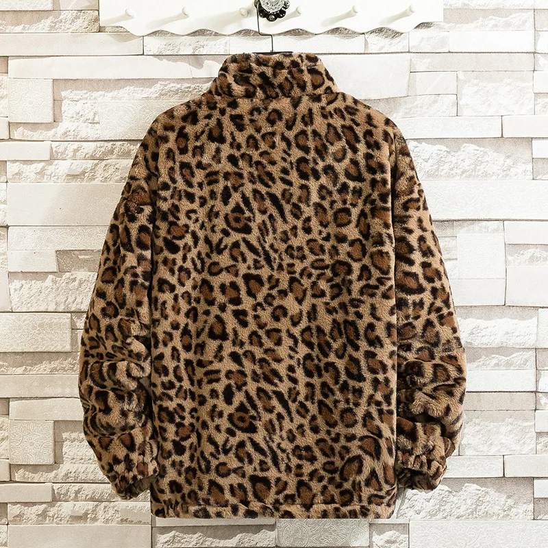 Новост зимата 2023, мъжко утолщенное памучни палто с дълъг ръкав и леопардовым модел, свободен топ, топло палто . ' - ' . 3