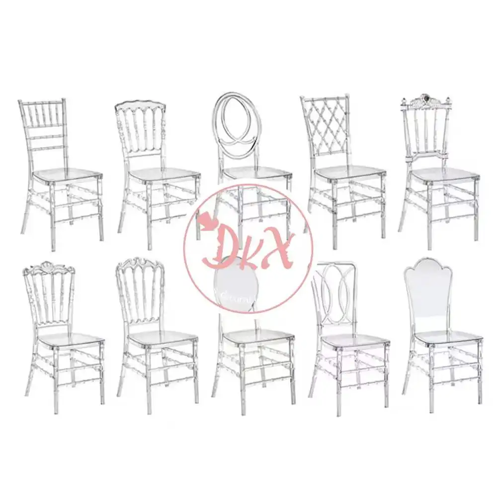Интегриран дизайн, евтино прозрачен стол Chiavari от акрилна смола за сватба . ' - ' . 2
