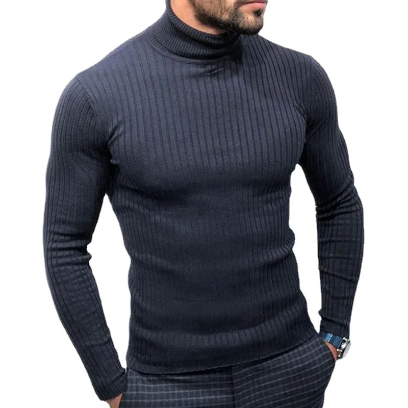Мъжки Пуловер 2023, Пролет-Есен Нова Оборудвана Пуловер с Висока Воротом За Зрели, Бизнес Случайни Пуловер Голям Размер . ' - ' . 5