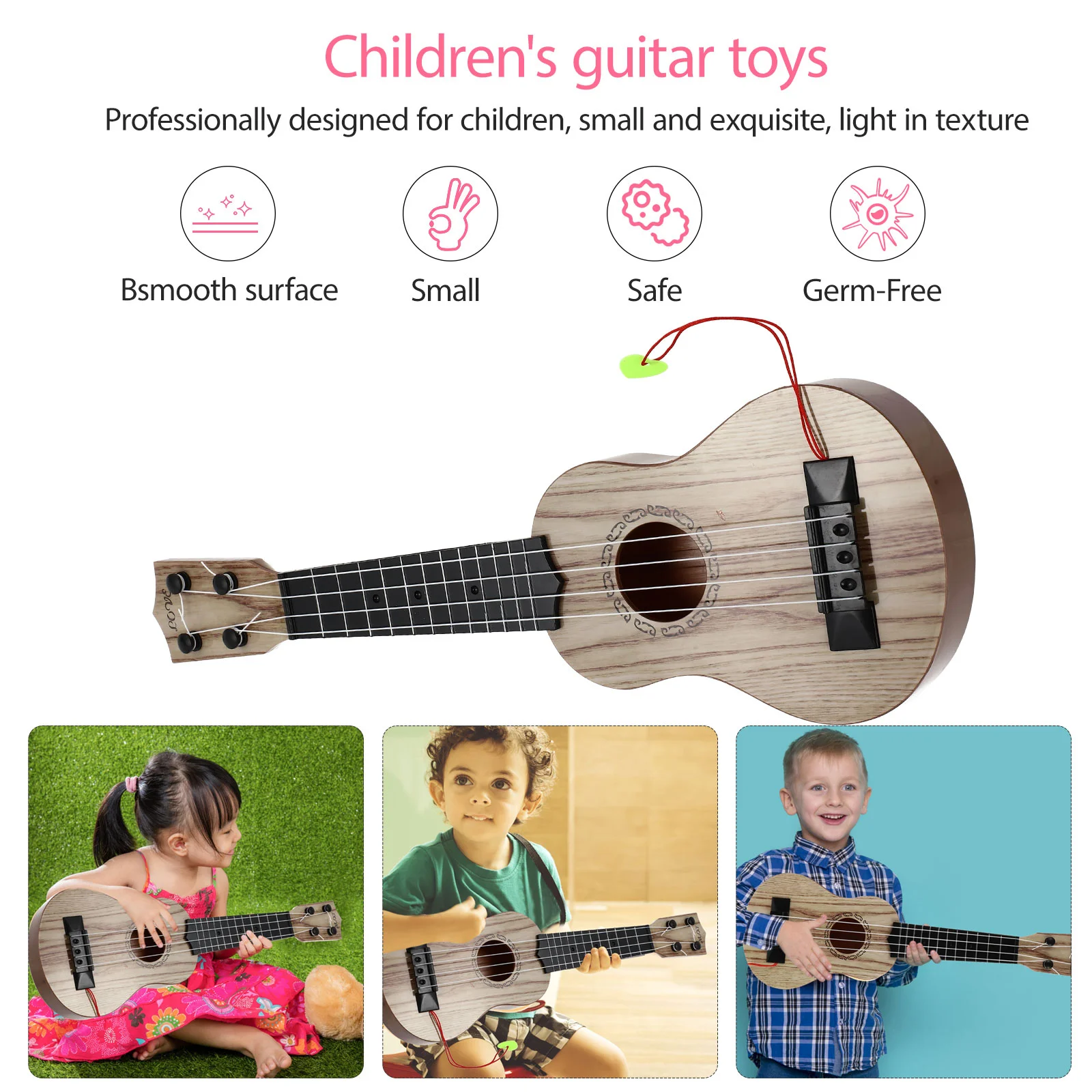Детска играчка-китара-детски музикален инструмент Хавайска китара, класически дървени мини-играчки за начинаещи . ' - ' . 2