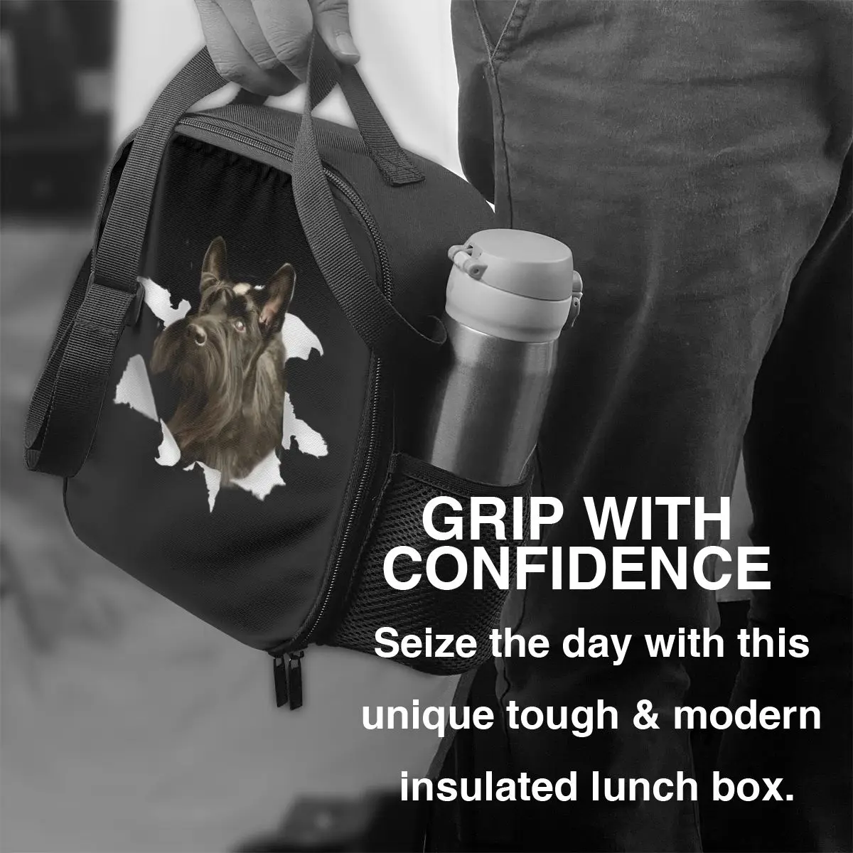 Шотландски териер, куче, Термоизолированные чанти за обяд, Скоти, Преносим чанта за обяд, Училище, Офис, Кутия за съхранение на Bento на открито . ' - ' . 2