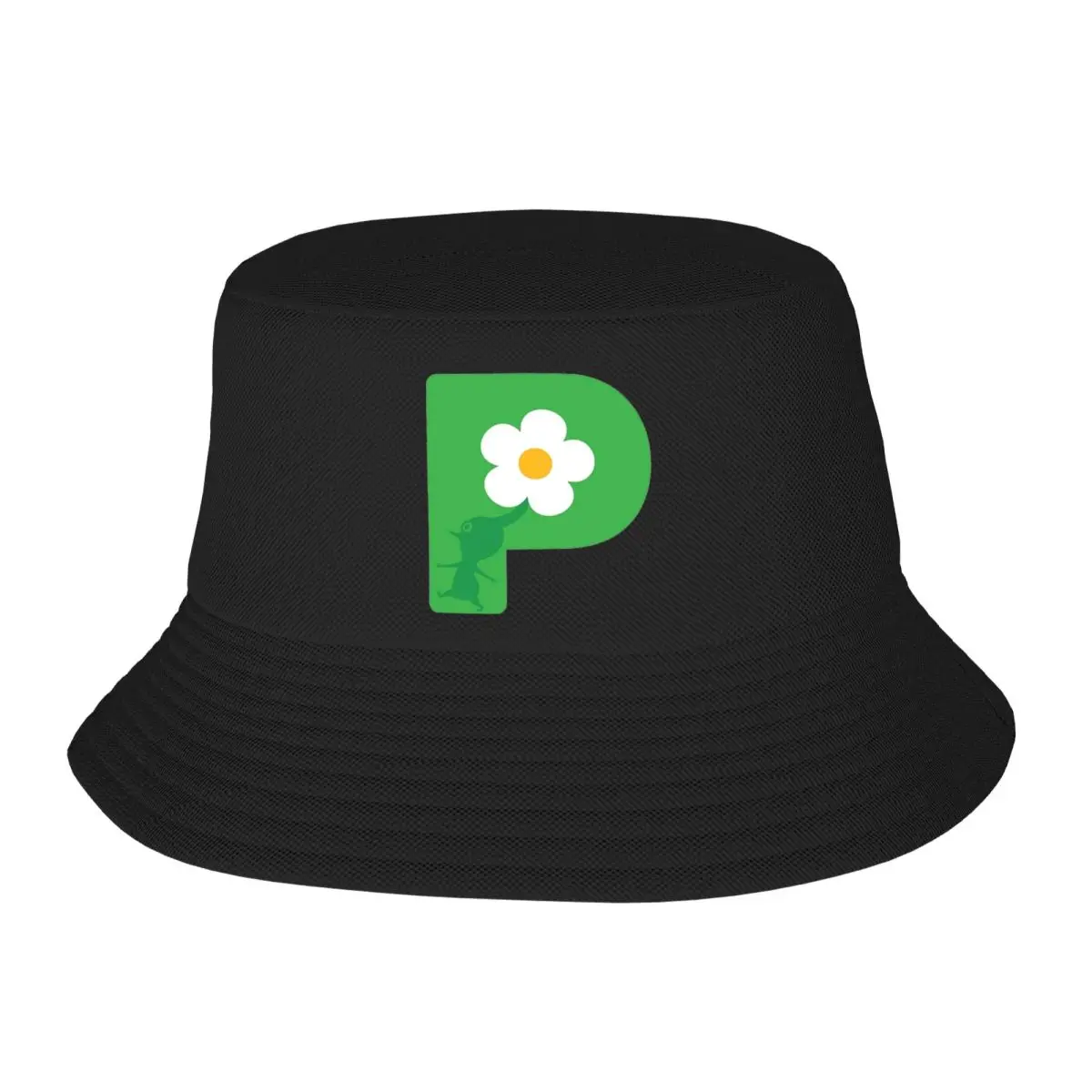 Унисекс-панама със зелено лого Pikmin, шапки-боб с логото, пролетни шапки, солнцезащитная шапка в опаковка . ' - ' . 0