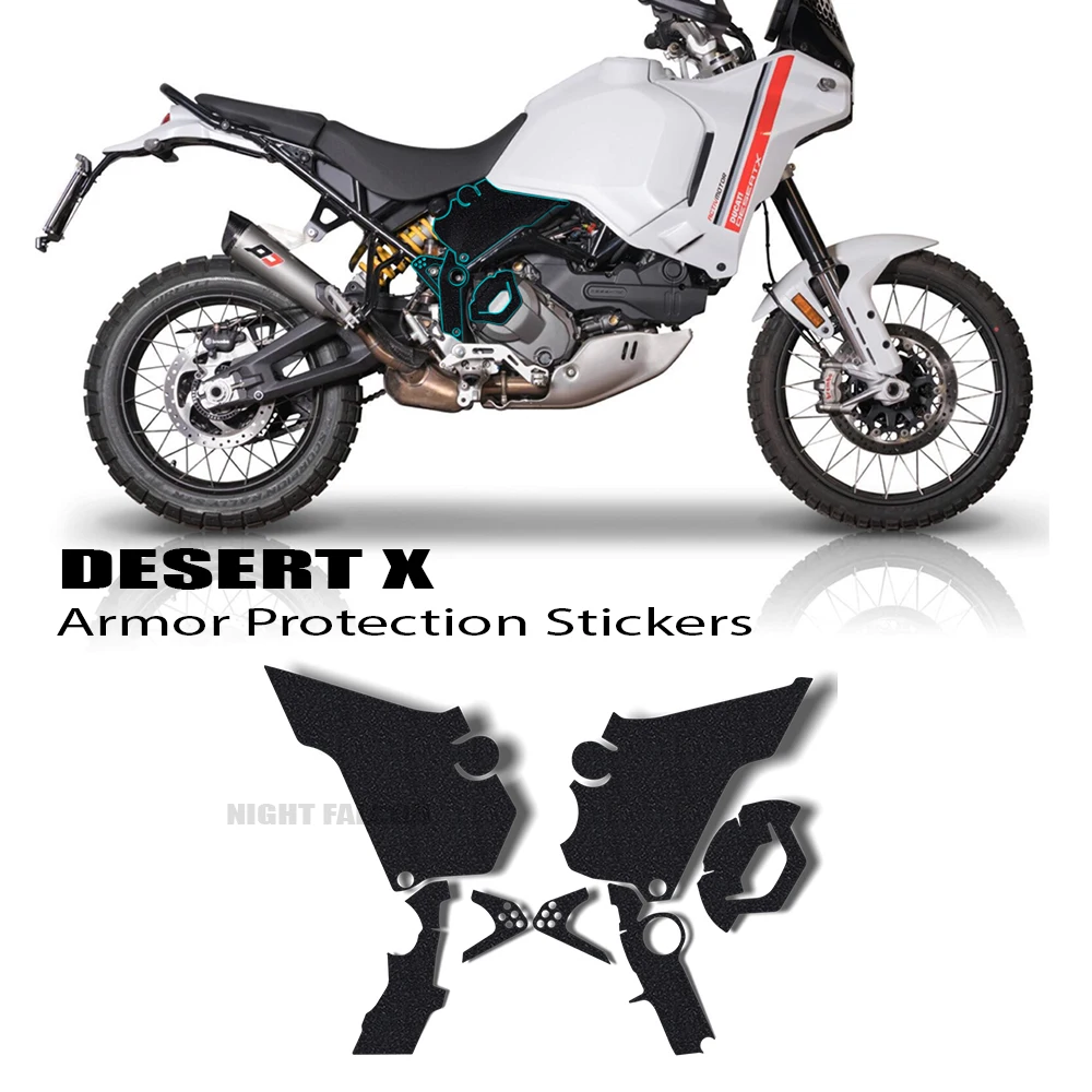За Ducati Desert X етикети DesertX 2022-Мотоциклет Автомобил, Дебели, устойчив на надраскване, устойчива на плъзгане гумена защитен стикер . ' - ' . 0