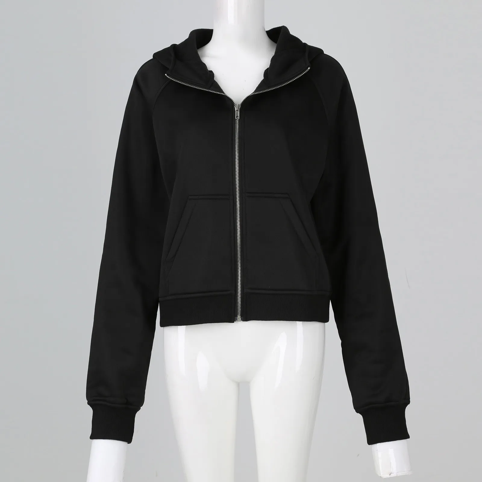 Women ' S Zip Up Hoodies Sweatshirts Clothes Teen Girl Casual Jackets Pockets With Roupas Femininas яке дамско палто дамско . ' - ' . 2
