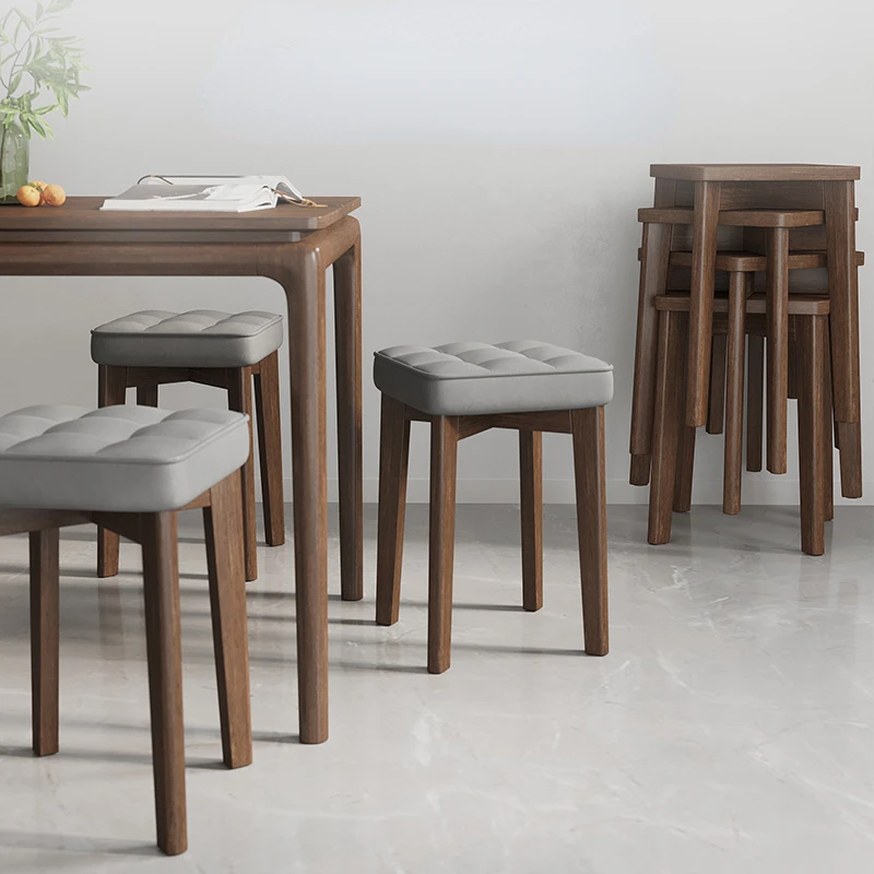 Квадратен дървен стол с акцент, Модерен домашен маса за хранене, стол, Тапицирана седалка за всекидневната, Релаксираща Мебели sillas para comedor за кухня HY . ' - ' . 2