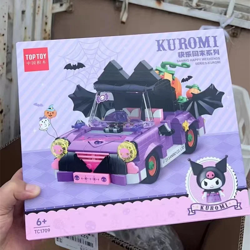 Нов Градивен елемент на Sanrio Карикатура Сладък Kuromi My Melody Модел автомобил Градивен елемент на Детска играчка-пъзел, подарък за рожден Ден . ' - ' . 2