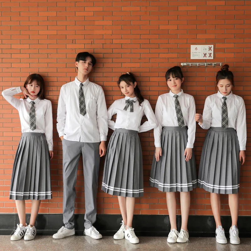 Комплект японски корейски училищни униформи с поли с висока талия и панталони-ризи, Блейзър, Комплект дрехи JK Sailor За момичета и момчета . ' - ' . 3