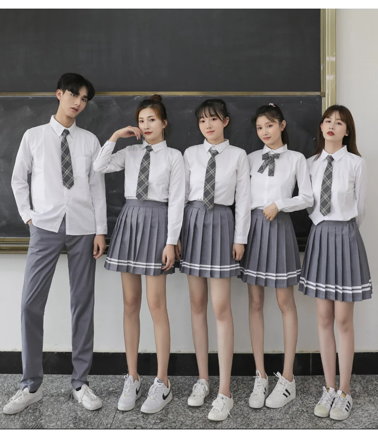 Комплект японски корейски училищни униформи с поли с висока талия и панталони-ризи, Блейзър, Комплект дрехи JK Sailor За момичета и момчета . ' - ' . 4