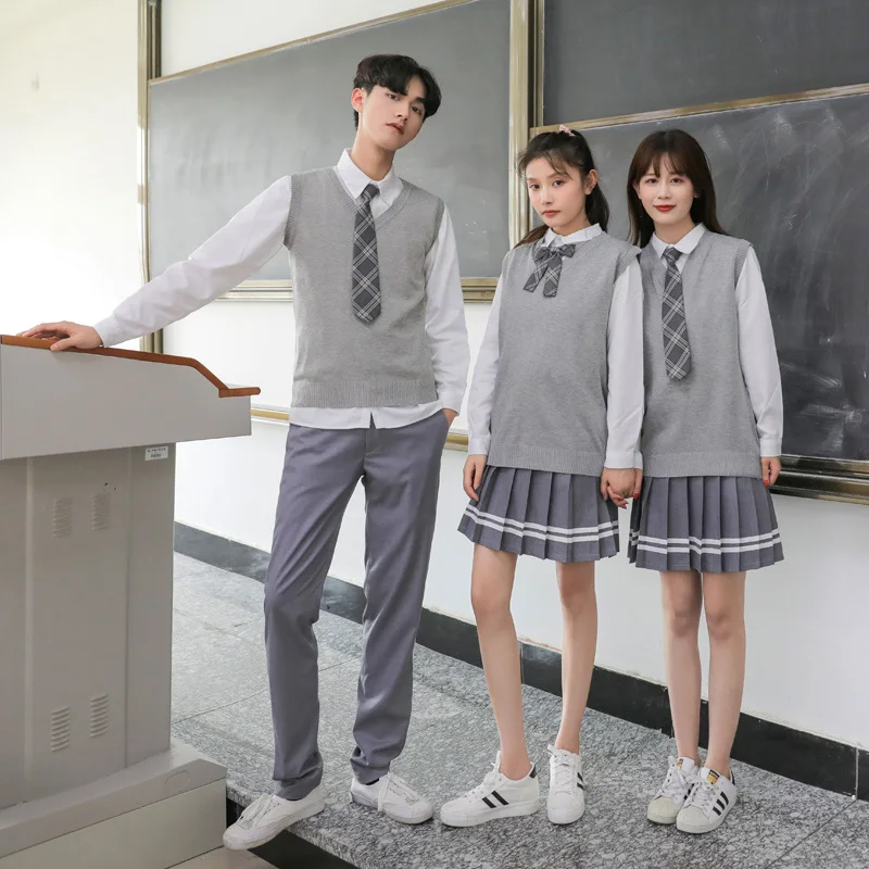 Комплект японски корейски училищни униформи с поли с висока талия и панталони-ризи, Блейзър, Комплект дрехи JK Sailor За момичета и момчета . ' - ' . 5