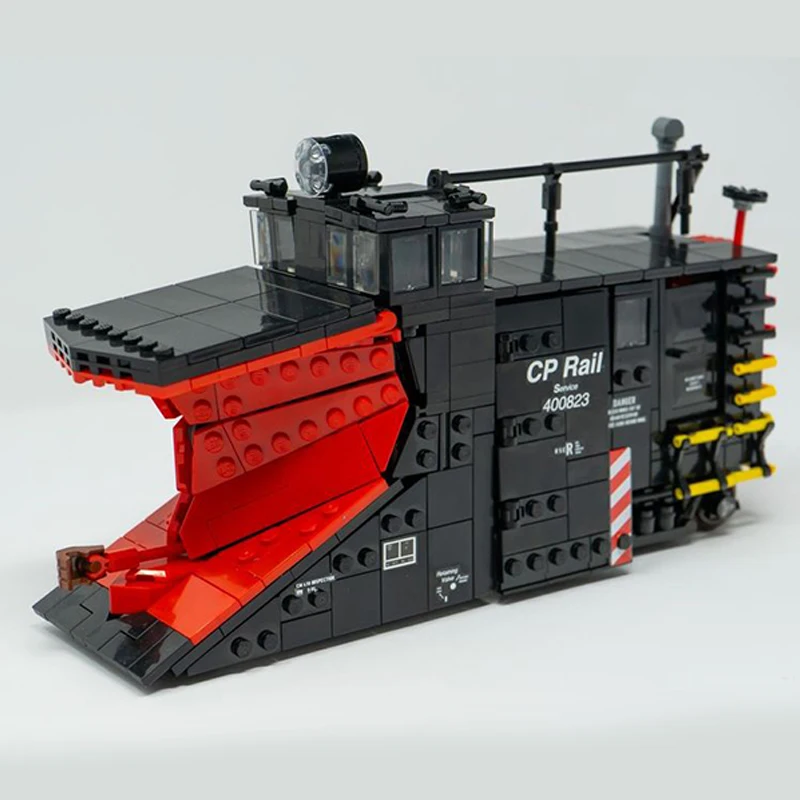 Технически Тухли Moc Модел Влакове Серия Pacific Snow Plow Модулни градивни елементи Подаръци, Играчки за деца, Комплекти за сглобяване 