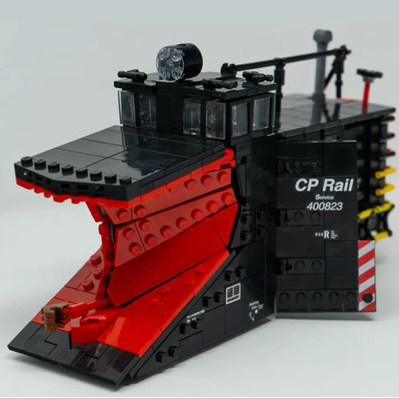 Технически Тухли Moc Модел Влакове Серия Pacific Snow Plow Модулни градивни елементи Подаръци, Играчки за деца, Комплекти за сглобяване 