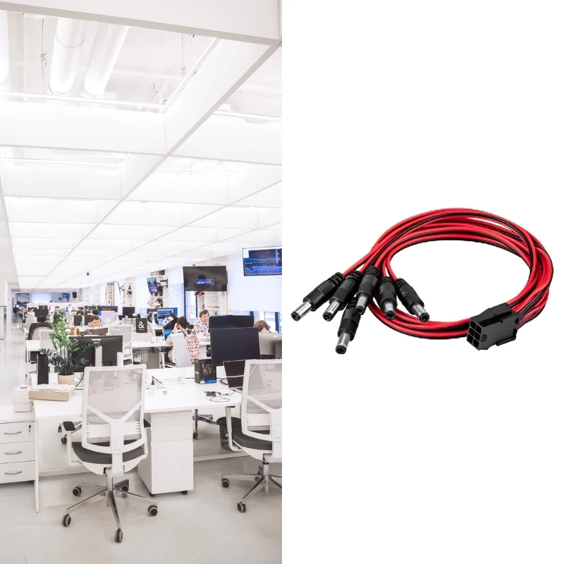 Практичен кабел преобразуване 6PIN в DC5525 5521 Надежден кабел видео карти . ' - ' . 5