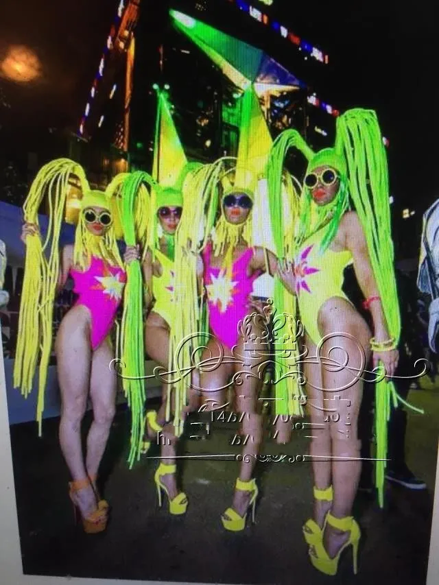 Флуоресцентно костюм ds за тематичен шоу, на празничния анцуг гого танцьорка . ' - ' . 1