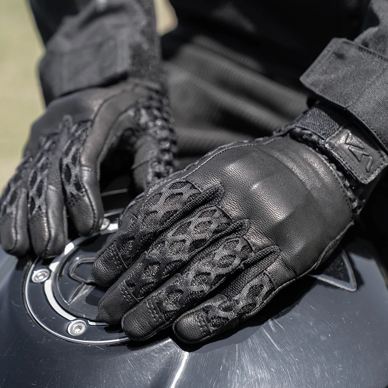 Летни мотоциклетни ръкавици от козя кожа кожа със сензорен екран VXW, мъжки и Женски Дишащи предпазни ръкавици за състезания, ръкавици за мотокрос . ' - ' . 1