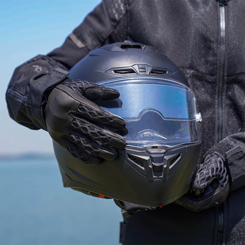Летни мотоциклетни ръкавици от козя кожа кожа със сензорен екран VXW, мъжки и Женски Дишащи предпазни ръкавици за състезания, ръкавици за мотокрос . ' - ' . 2