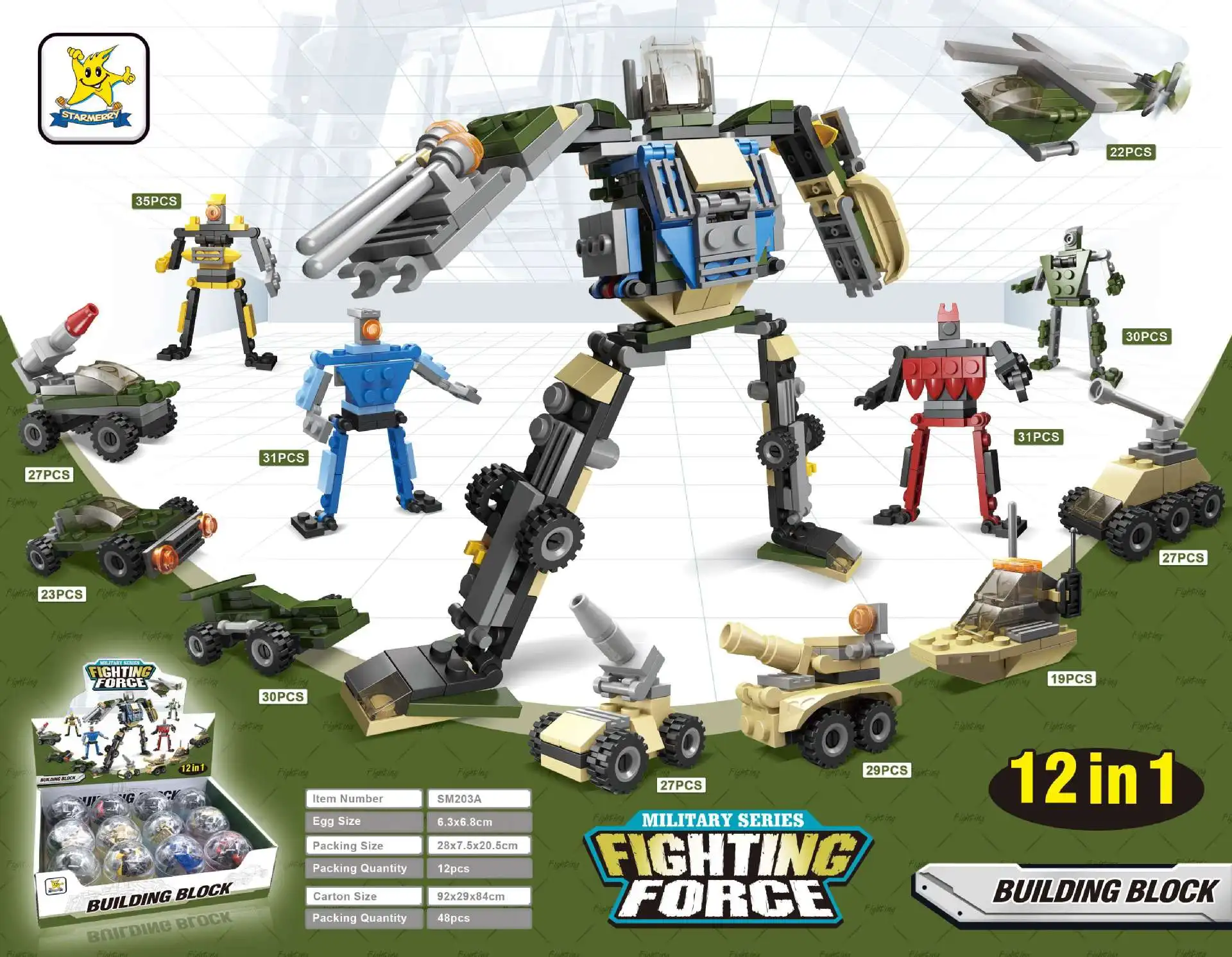 Военен Кожа Gacha градивните елементи на 12 In1 Future Force Робот Мини Високотехнологични Частици Тухли Подаръци за Рожден Ден, Играчки за момчета Момичета . ' - ' . 4