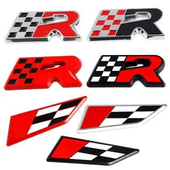 3D Състезателни флаг R, Емблема, икона, стикер за CUPRA, украса за купето на автомобила, крило на багажника