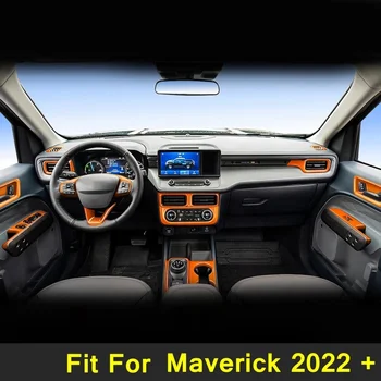 4 бр. Вътрешната дръжка на автомобила, Рамка за Купата, Накладки за Ford Maverick 2022 2023, Вътрешната Врата на кутията, Оранжеви Декоративни стикери