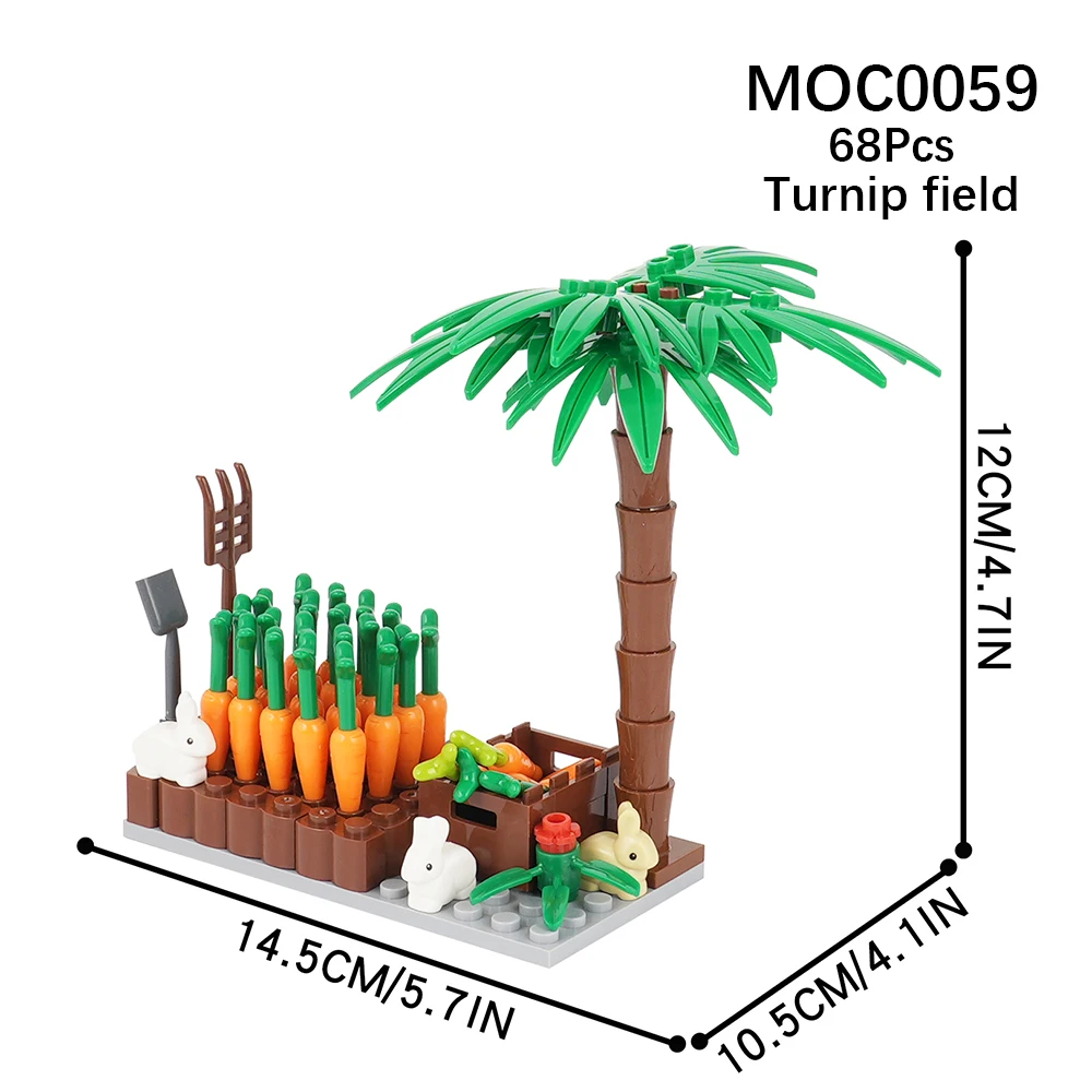 MOC0059 Гледка към Улицата на Града Тухлена Модел САМ Ферма Джунглата Градивен елемент на Образование Съвместима Играчка За Дете 3D Подарък Заек Полето Ряпа . ' - ' . 1